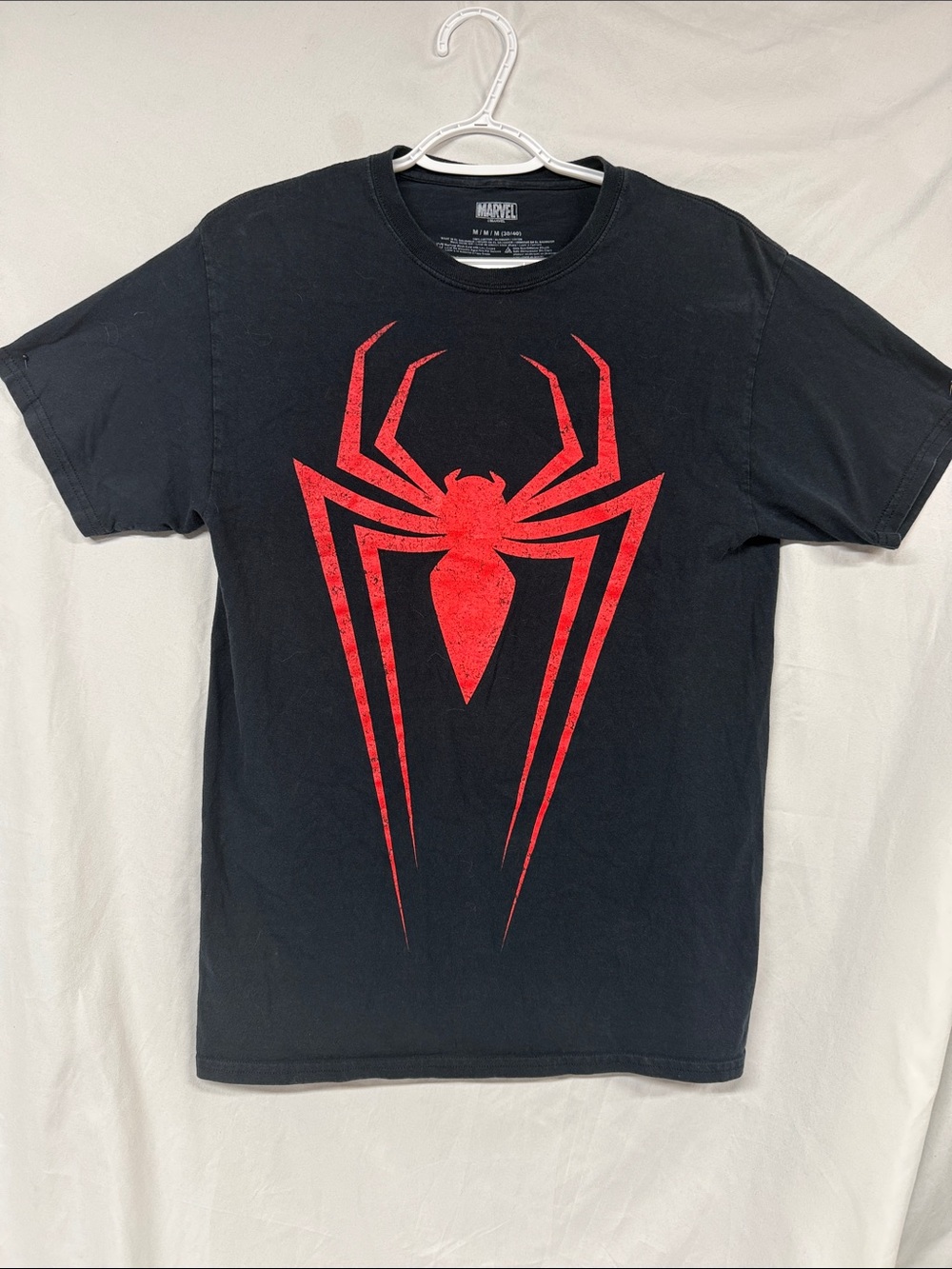 Marvel Black Short-Sleeve Tee with Red Spider Emblem